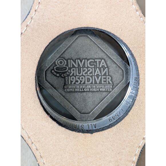 Rare Invicta Russian Diver 17649 Distressed Gunmetal Brown Black Leather Band - Picture 5 of 7